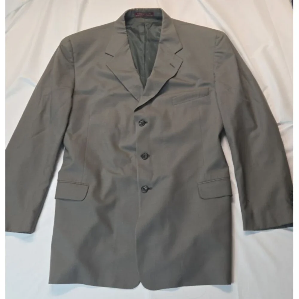Nordstrom Blazer Mens Suit Jacket Gray 44L 3 Button Business Formal Wear